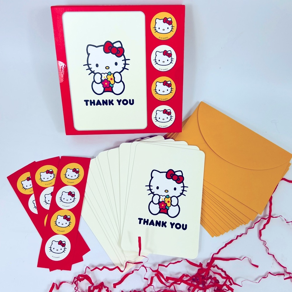 Hello Kitty Sanrio 12 Thank You Note Card Set NIB